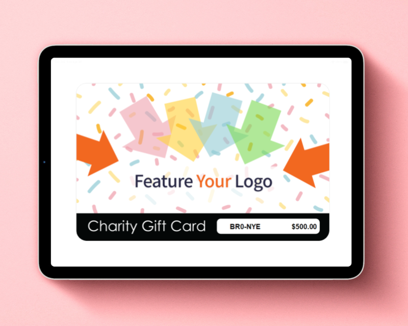 Tablet view of custom TisBest Charity Gift Card.